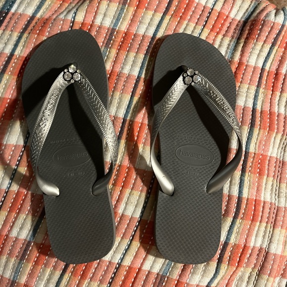 Havaianas Shoes - Havaianas Women's Black and Silver Sandals